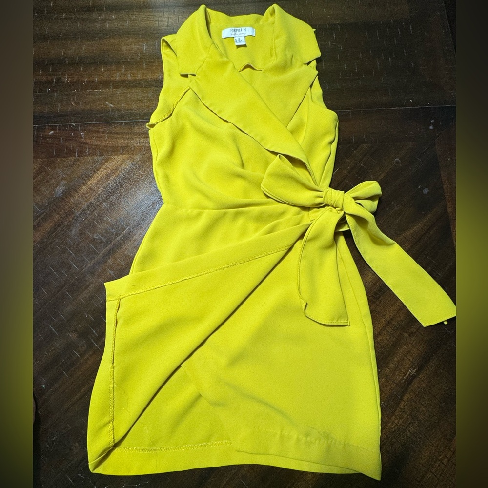 Forever 21 Yellow Wrap Dress